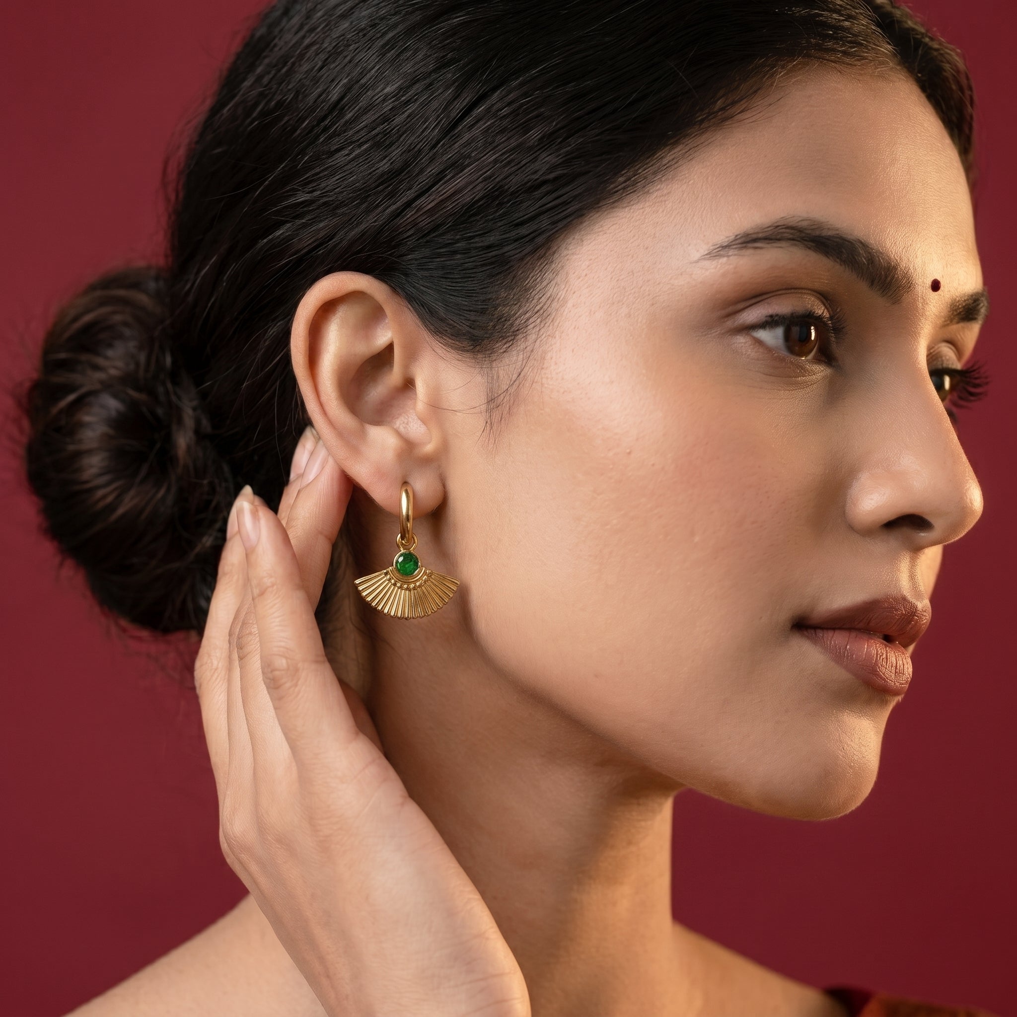Nova Emerald Fan Earrings
