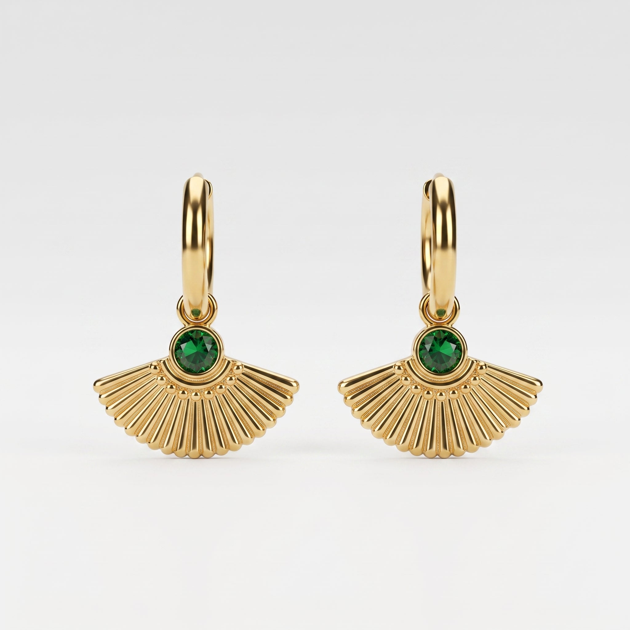 Nova Emerald Fan Earrings