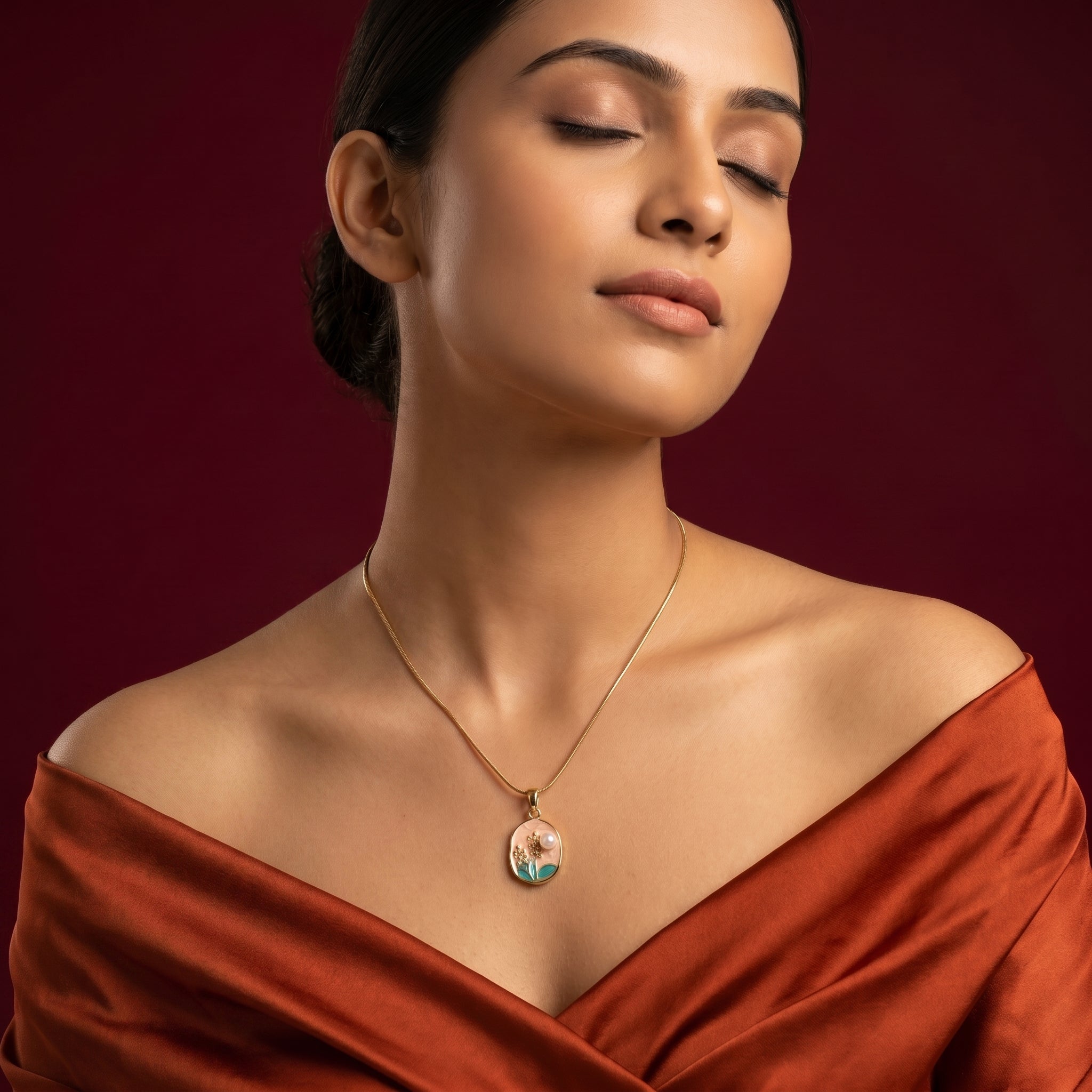 The Blush Blossom & Pearl Pendant Necklace