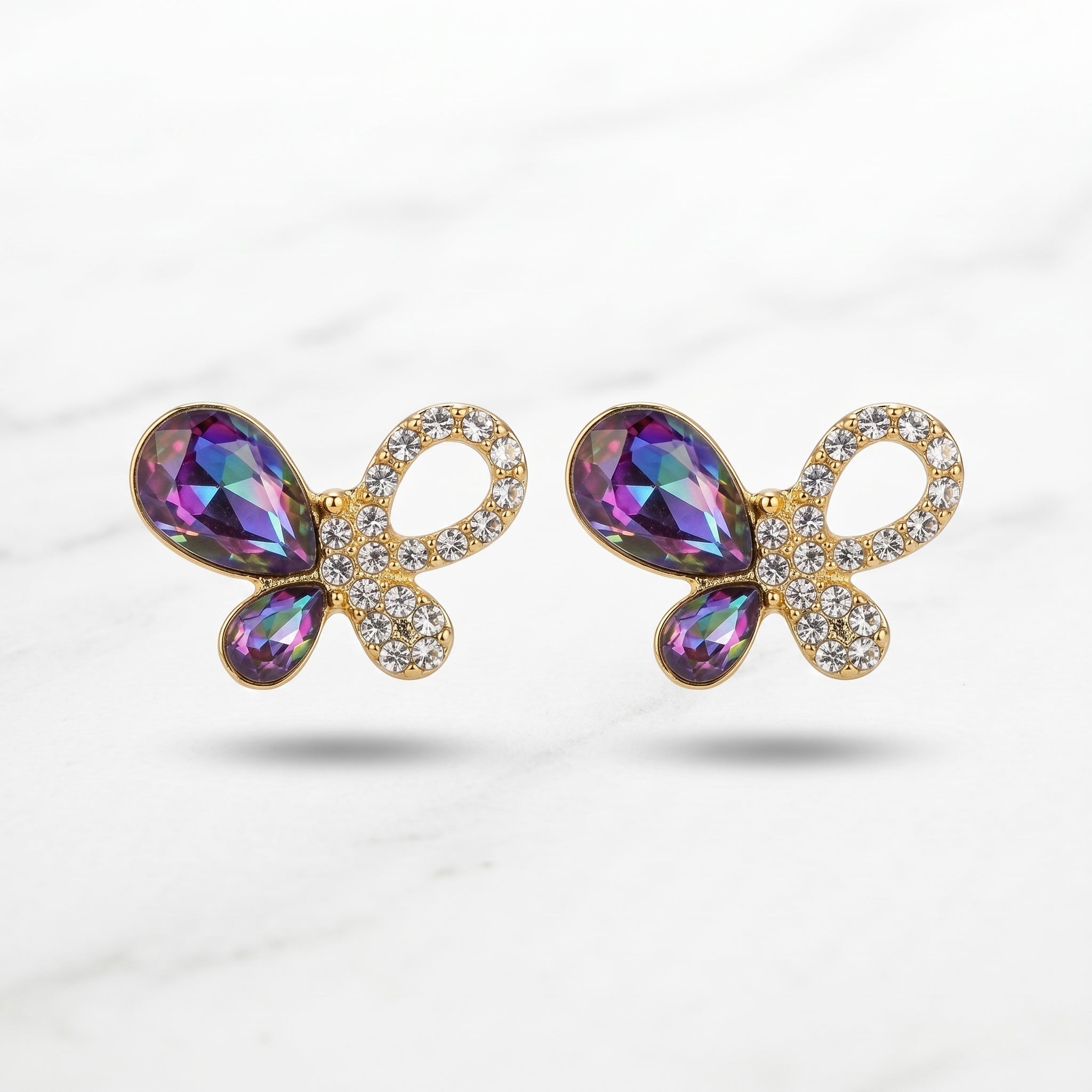 Mystic Butterfly Crystal Studs