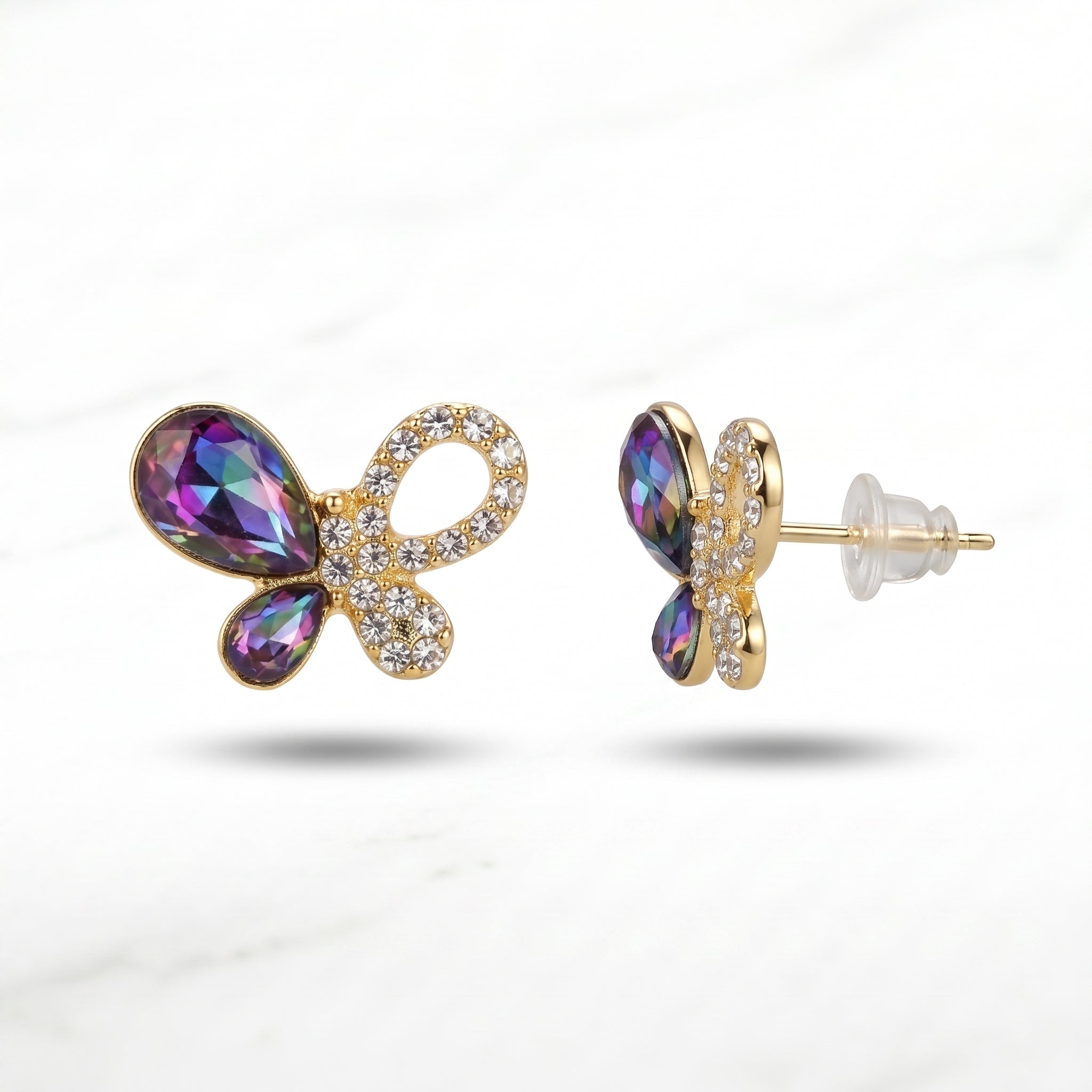 Mystic Butterfly Crystal Studs