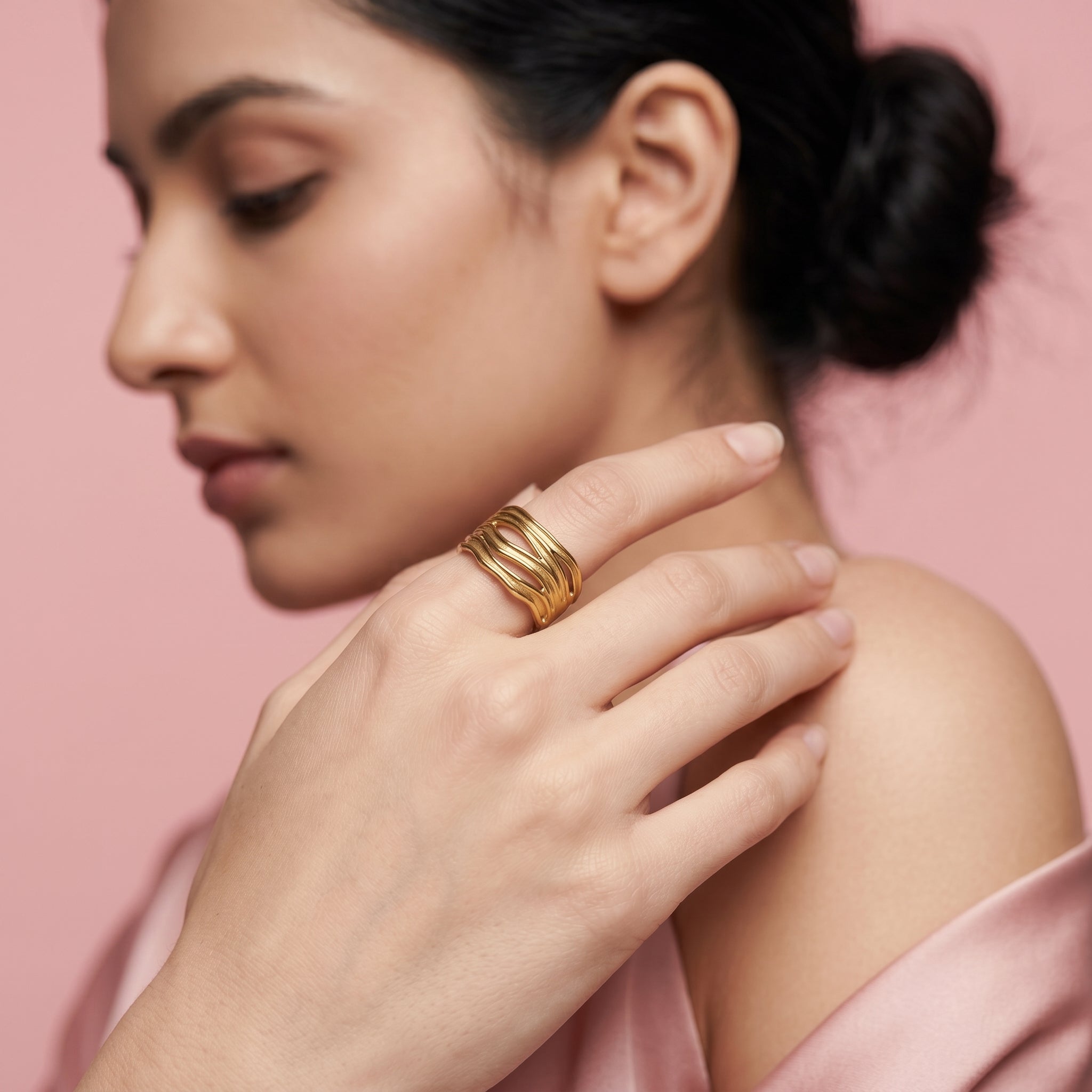 Sienna Grooved Cuff Ring