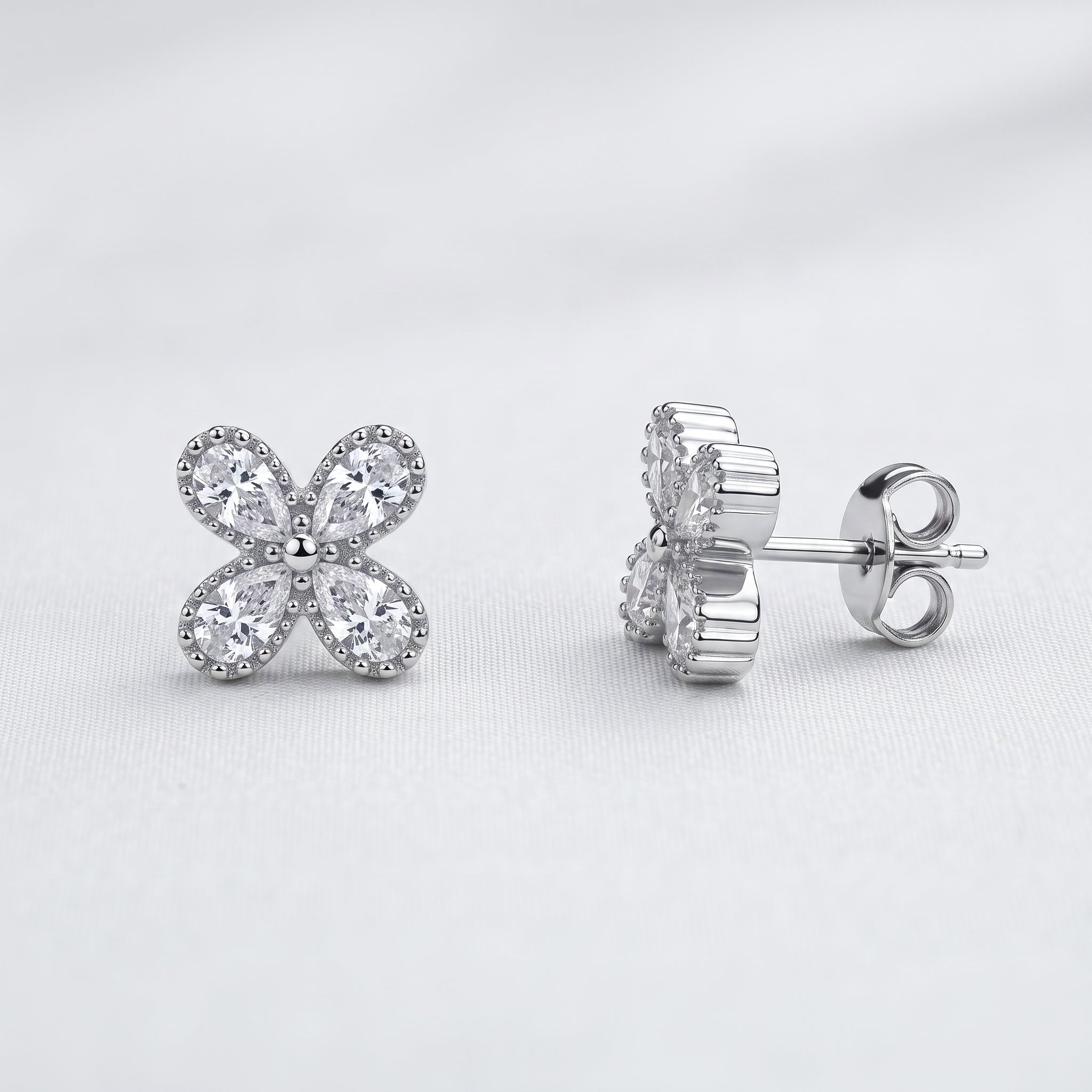 Crystal Butterfly Stud Earrings