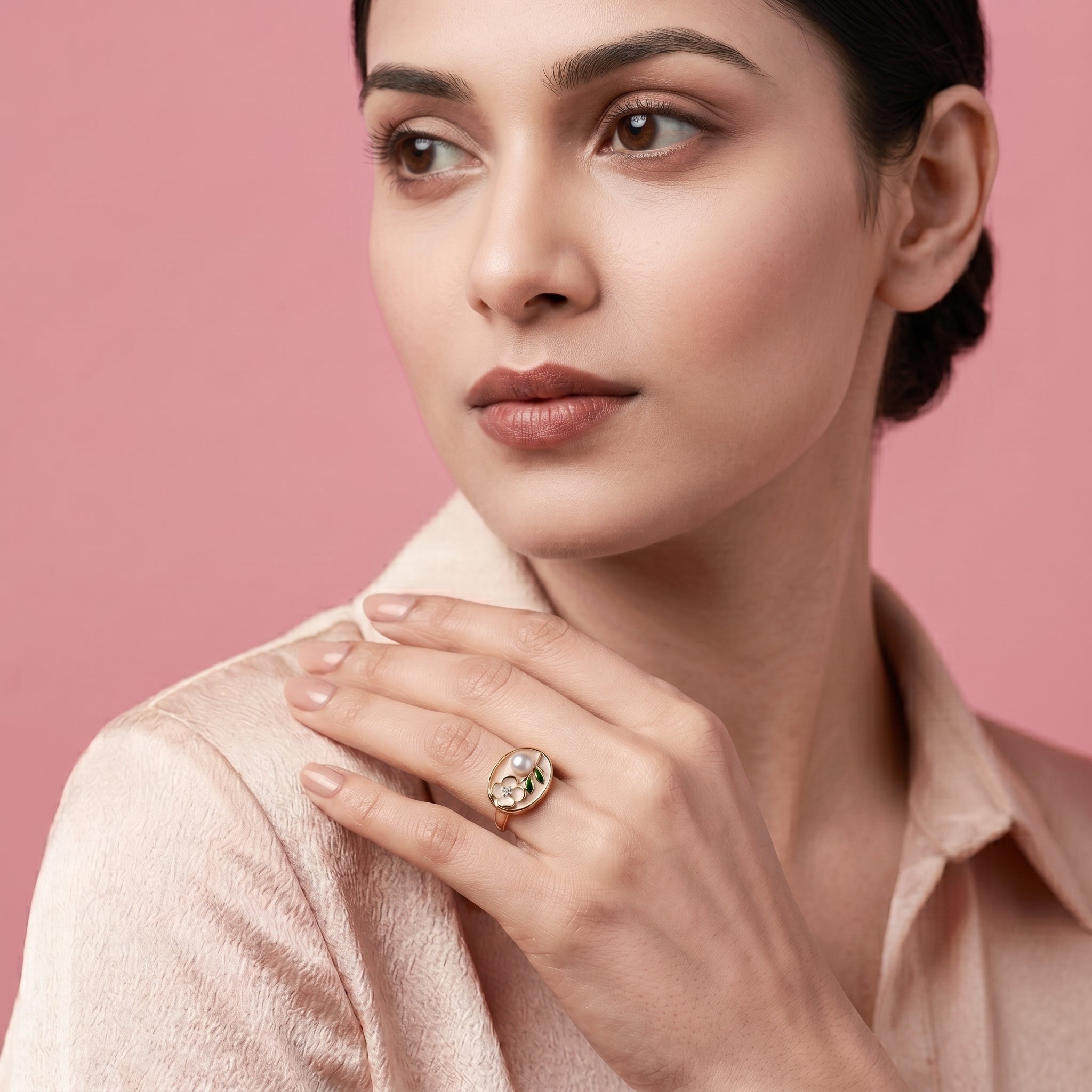 Cherry Blossom Pearl Ring