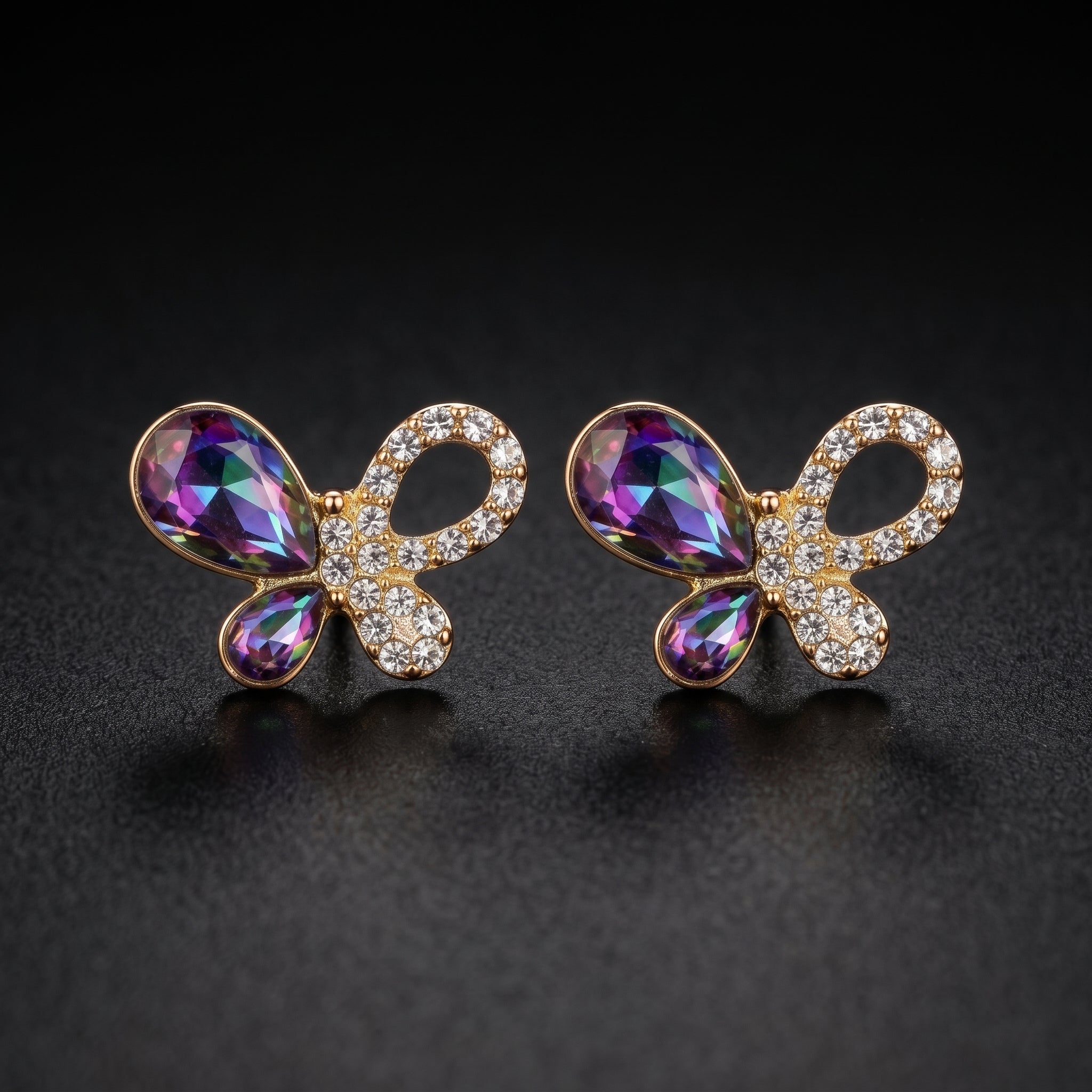 Mystic Butterfly Crystal Studs