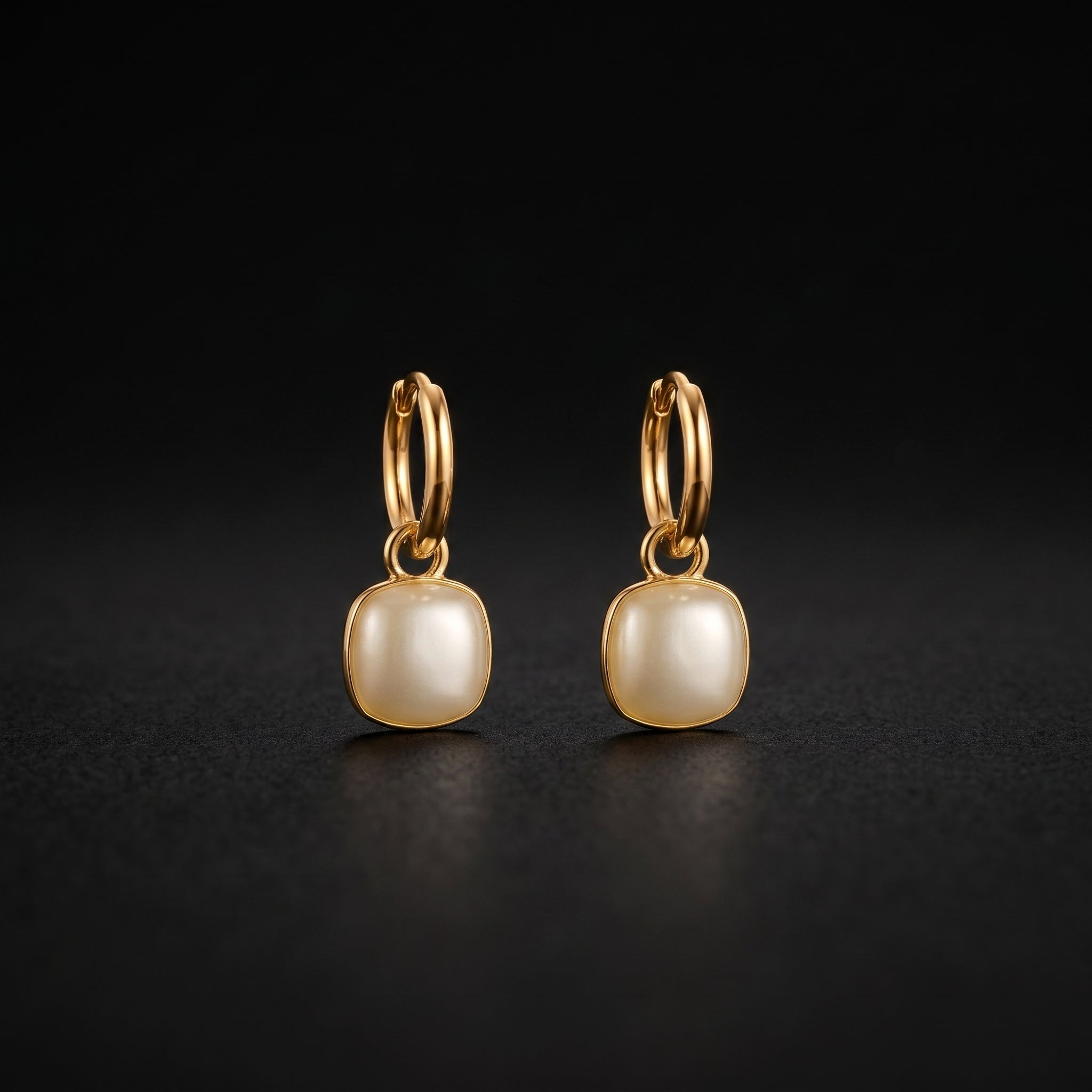Pearl Cushion Drop Hoops