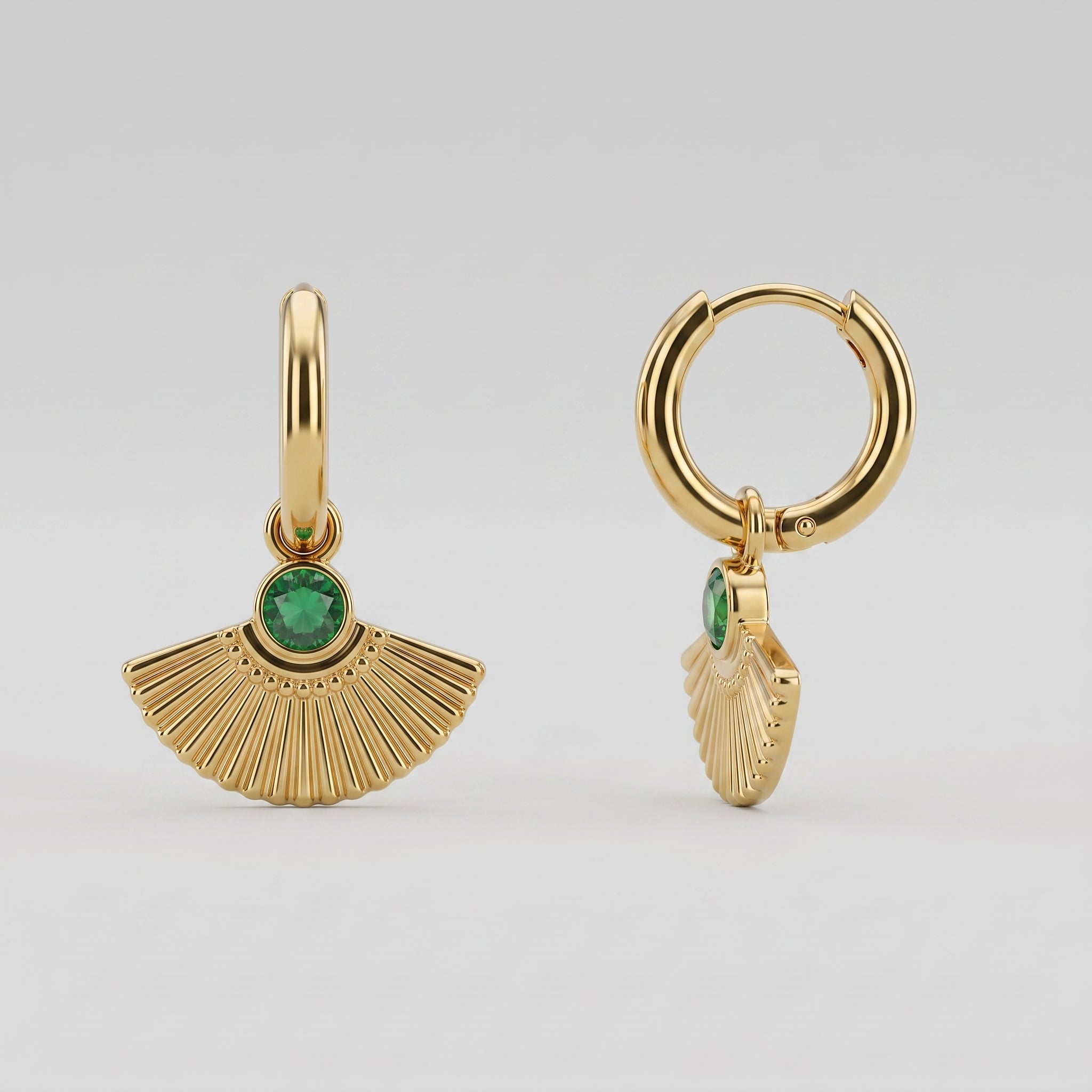 Nova Emerald Fan Earrings