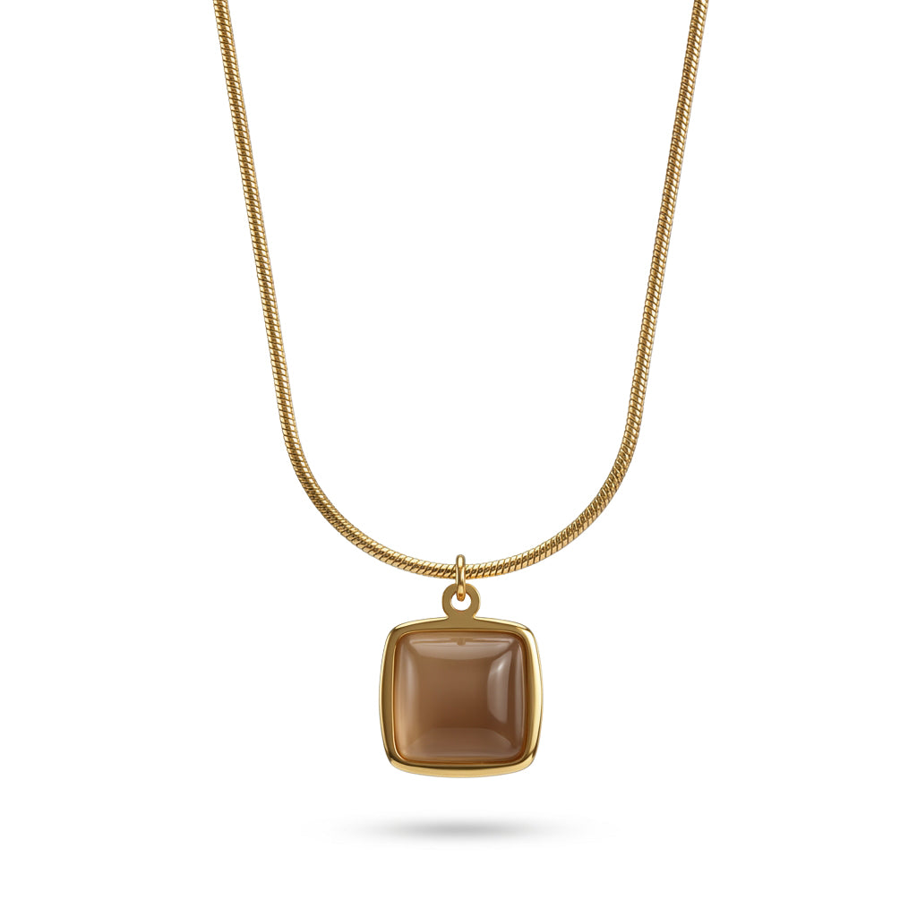 Mocha Glow Pendant Necklace