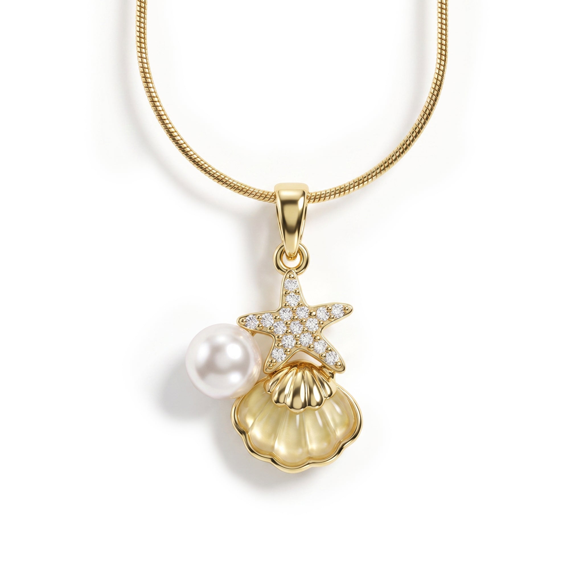 Pearl Star Seashell Necklace
