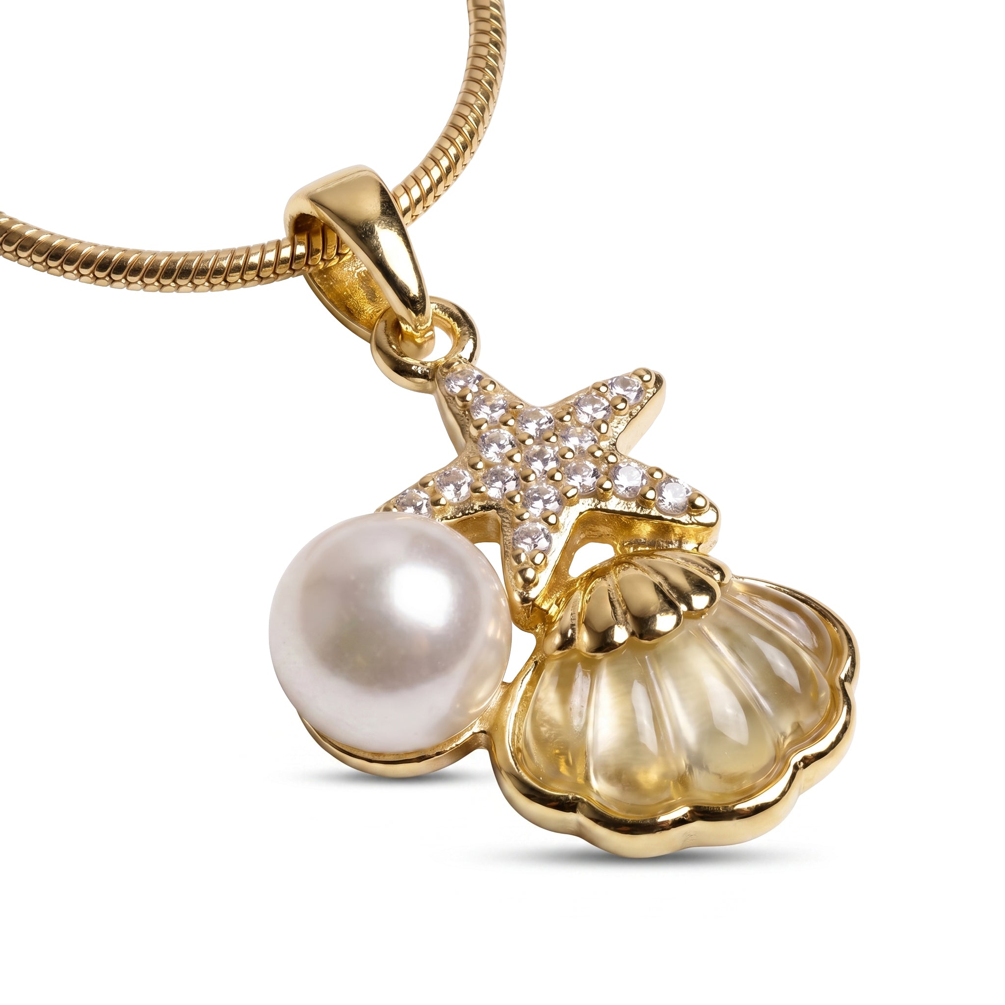 Pearl Star Seashell Necklace