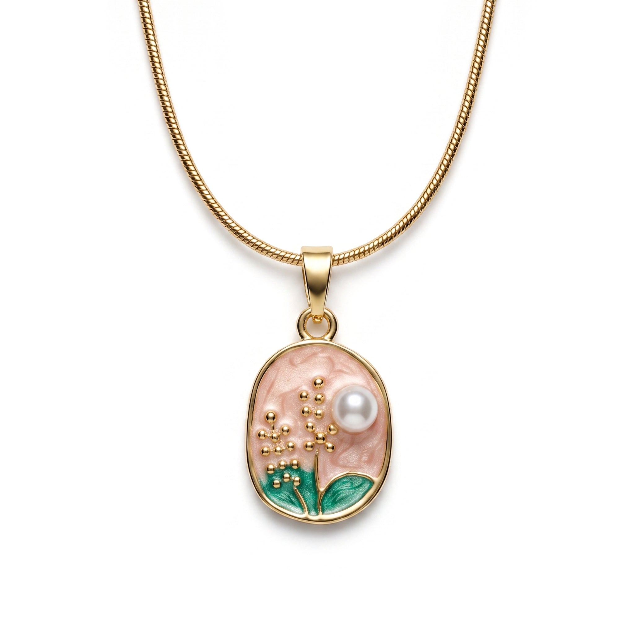 The Blush Blossom & Pearl Pendant Necklace