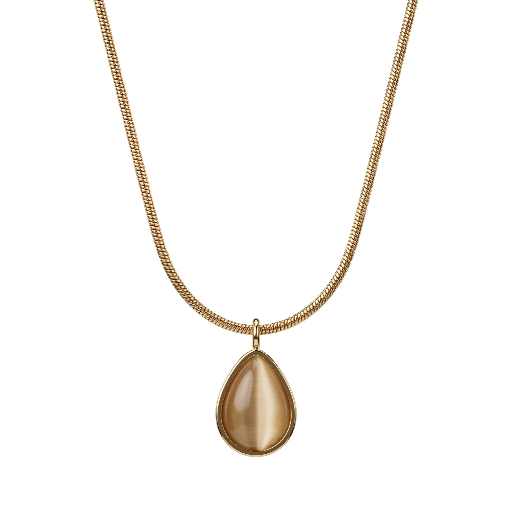 Golden Teardrop Pendant Necklace