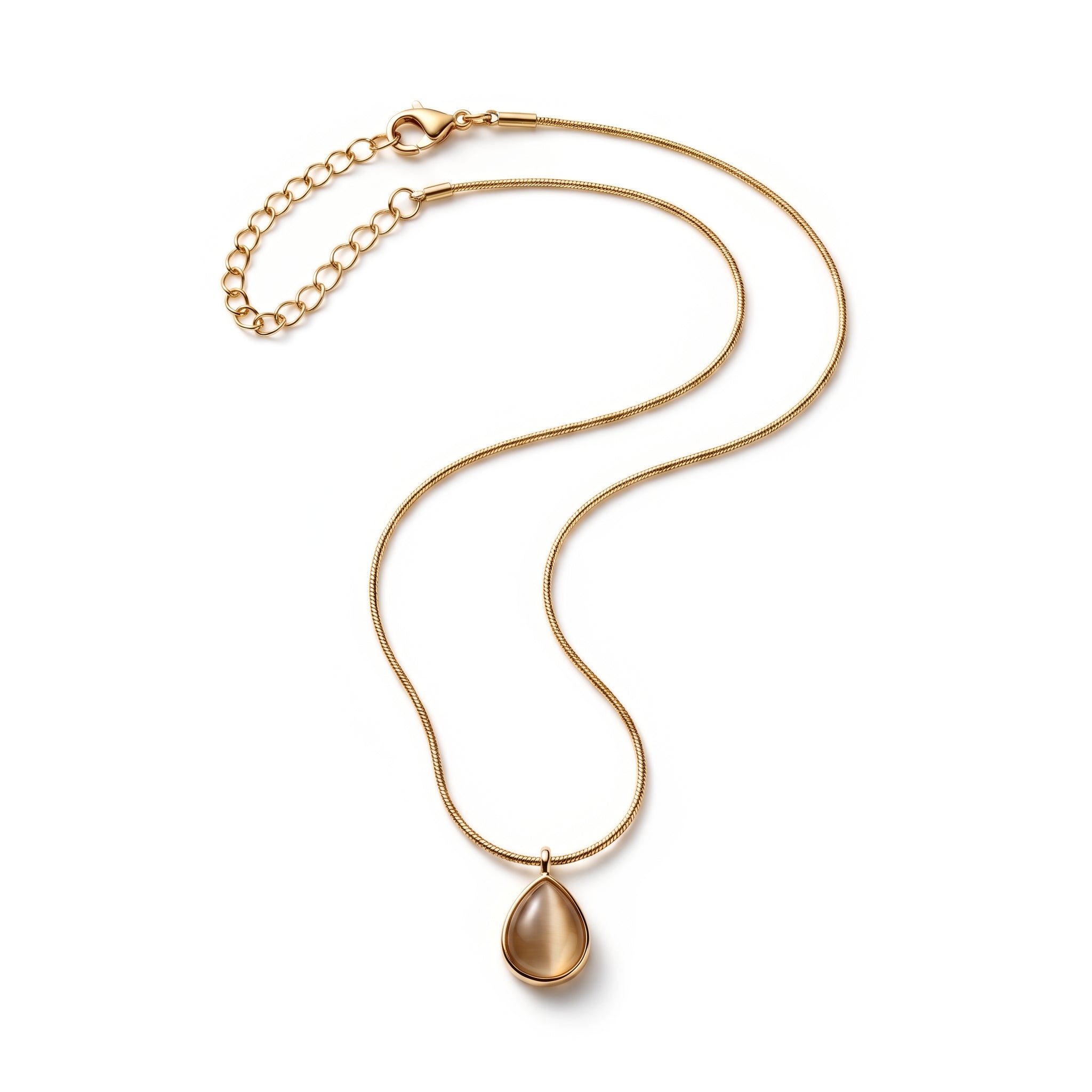 Golden Teardrop Pendant Necklace