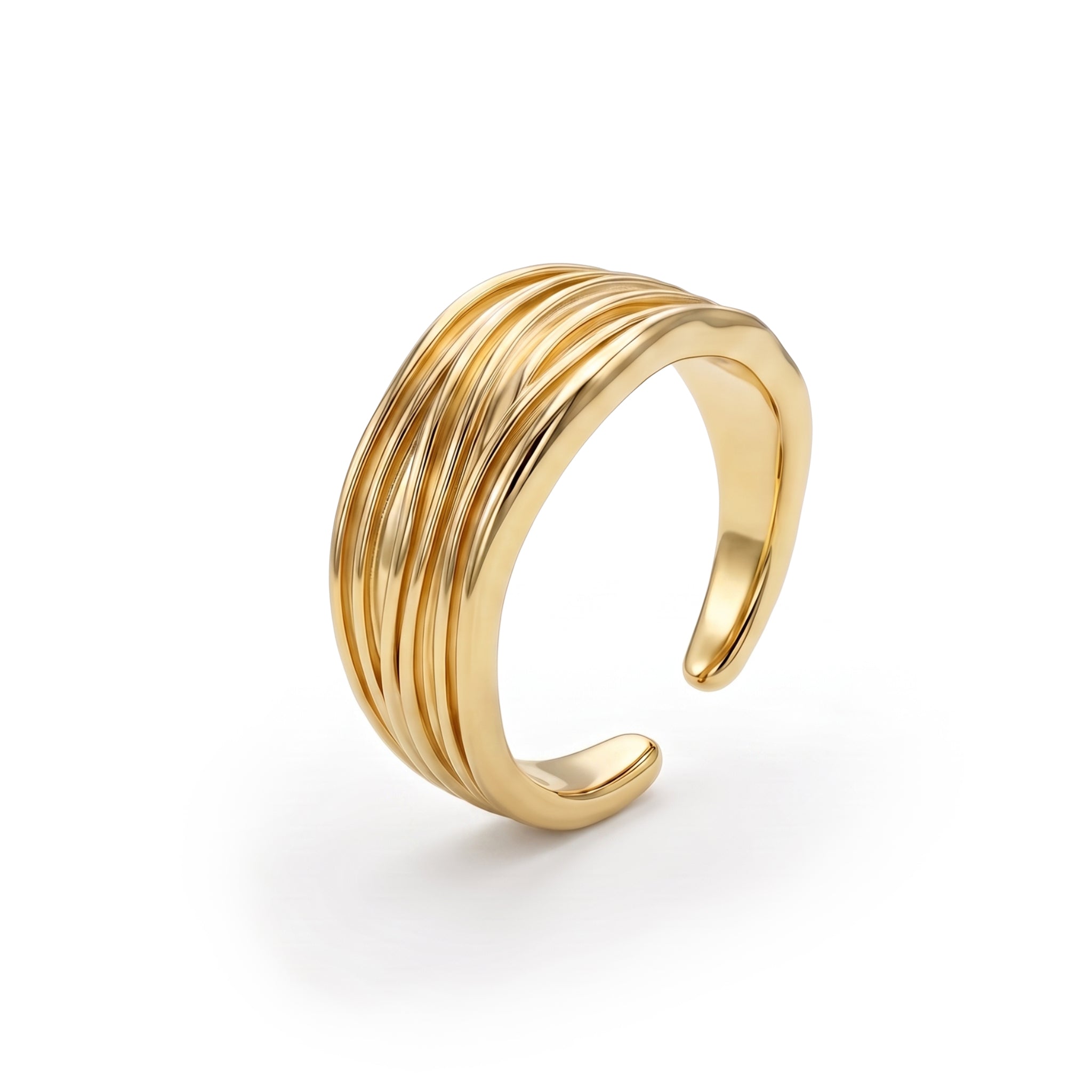 Sienna Grooved Cuff Ring