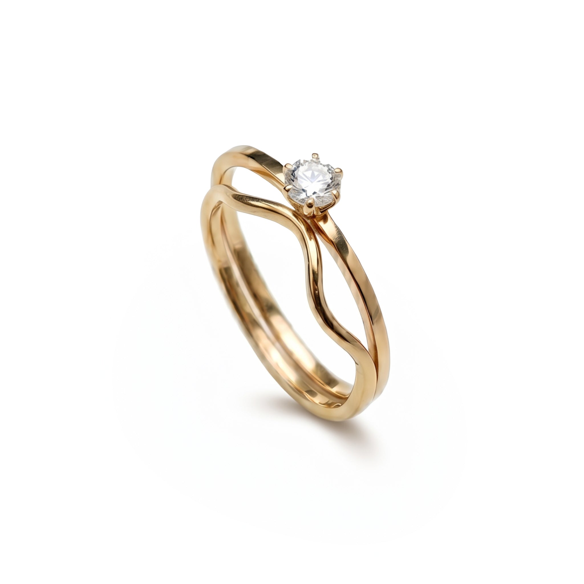 The Harmee Wave Solitaire Ring