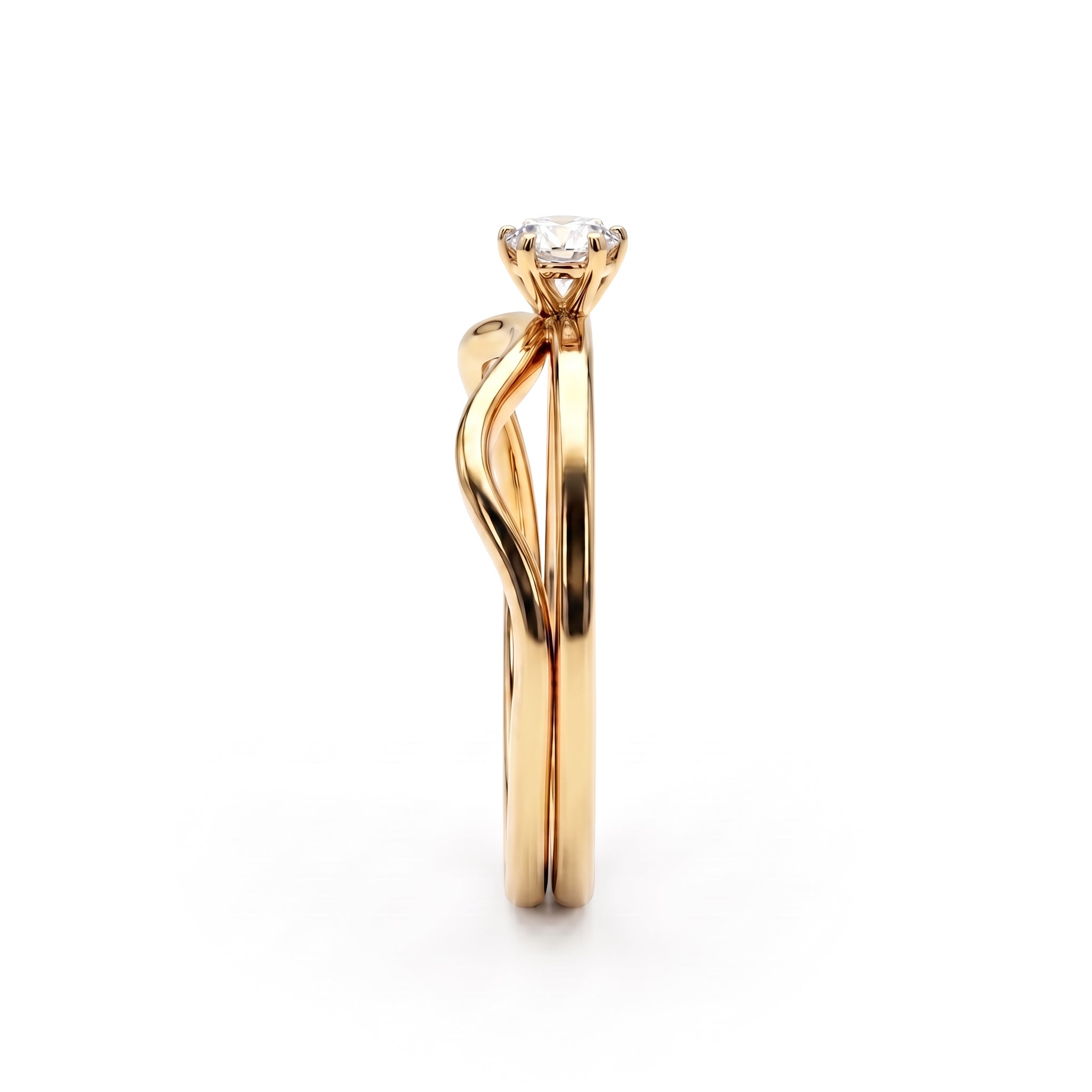The Harmee Wave Solitaire Ring